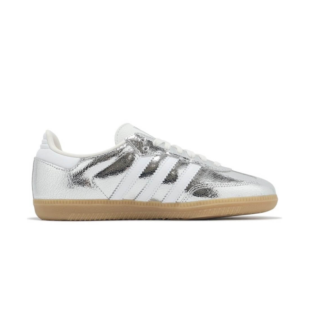 Adidas Samba OG Silver Metallic Cracked Leather