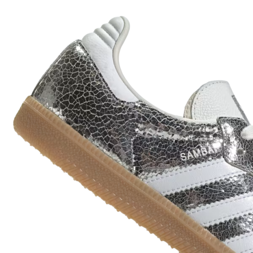 Adidas Samba OG Silver Metallic Cracked Leather