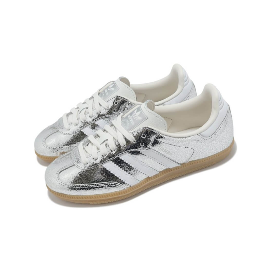 Adidas Samba OG Silver Metallic Cracked Leather